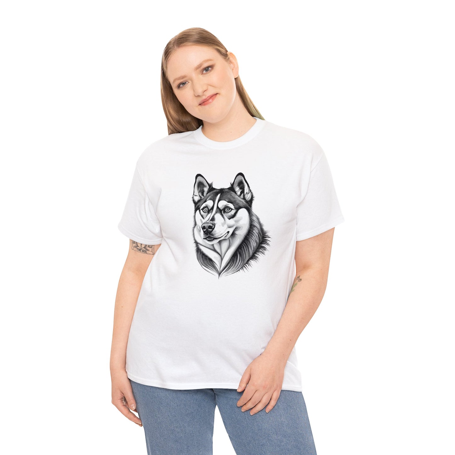 Husky, Dog, Dog Lover, Unisex Heavy Cotton Tee