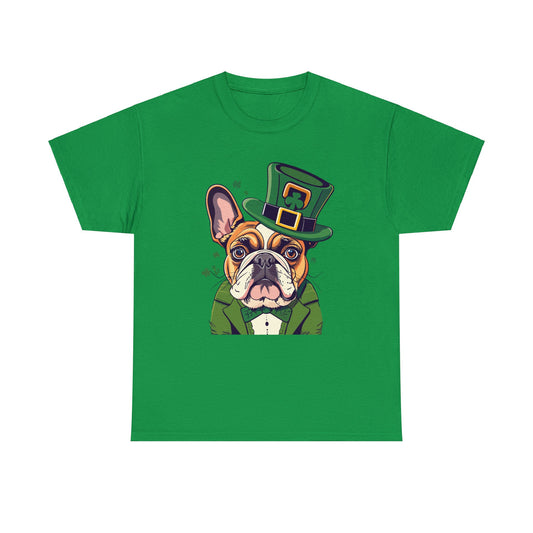 Happy St Patrick's Day, Dog, Puppy, Holiday, Irish, Family, Clover, Lucky, Unisex Heavy Cotton Tee