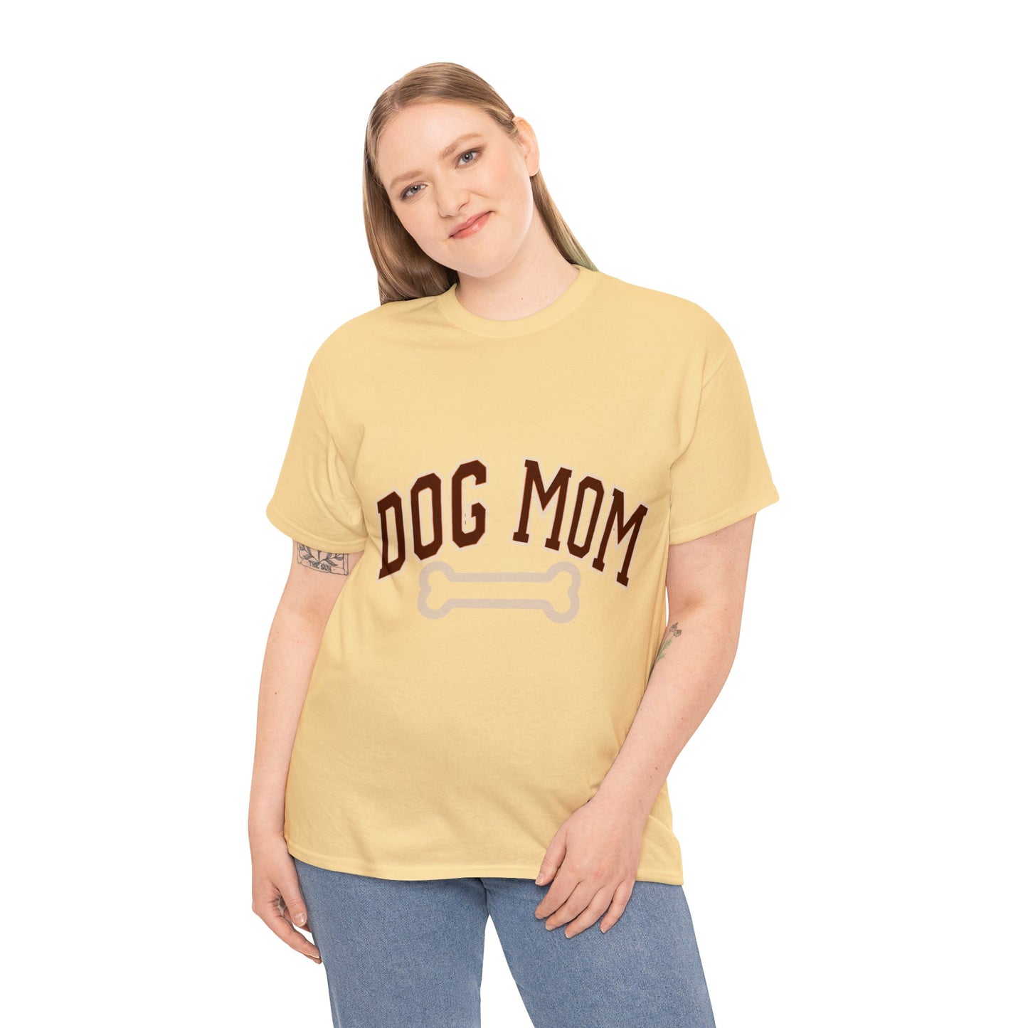 Dog Mom, Love, Dog, Mom, Puppy, Family, Unisex Heavy Cotton Tee