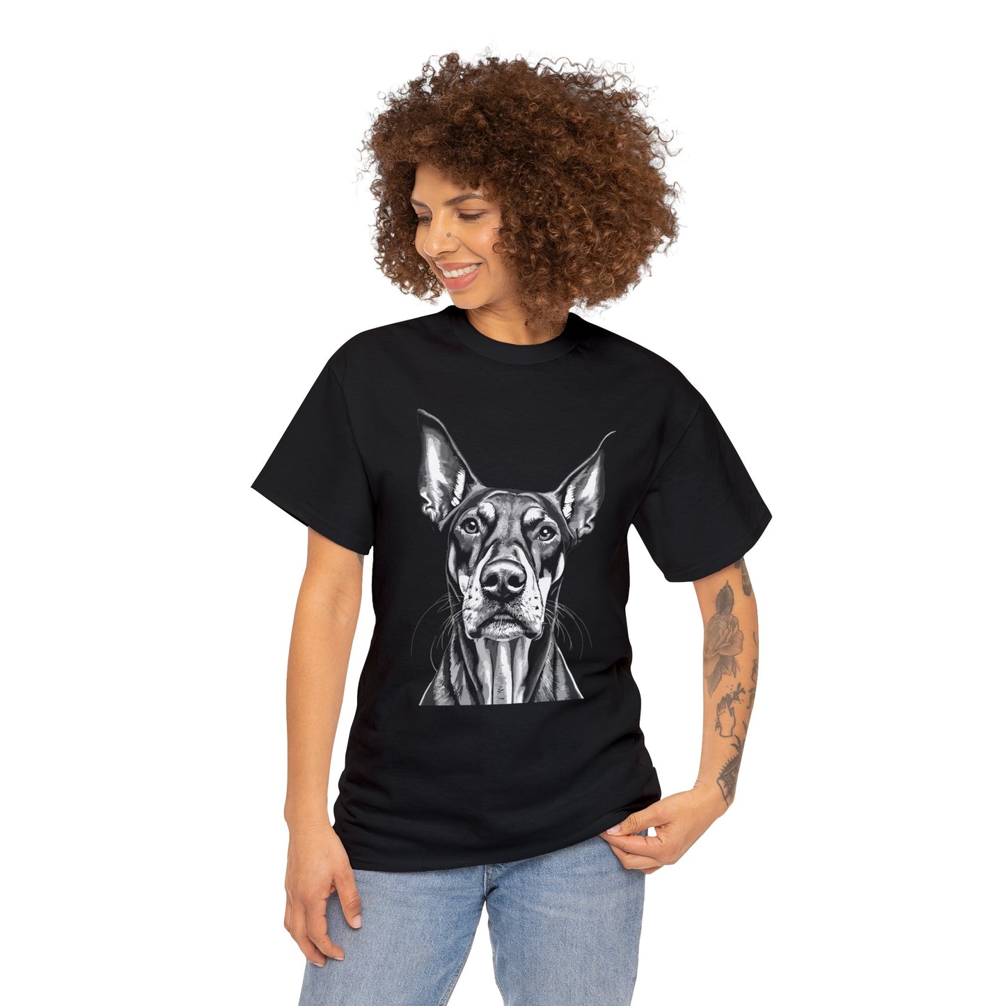 Doberman Pinscher, Dog, Cute, Puppy, Love, Family, Unisex Heavy Cotton Tee