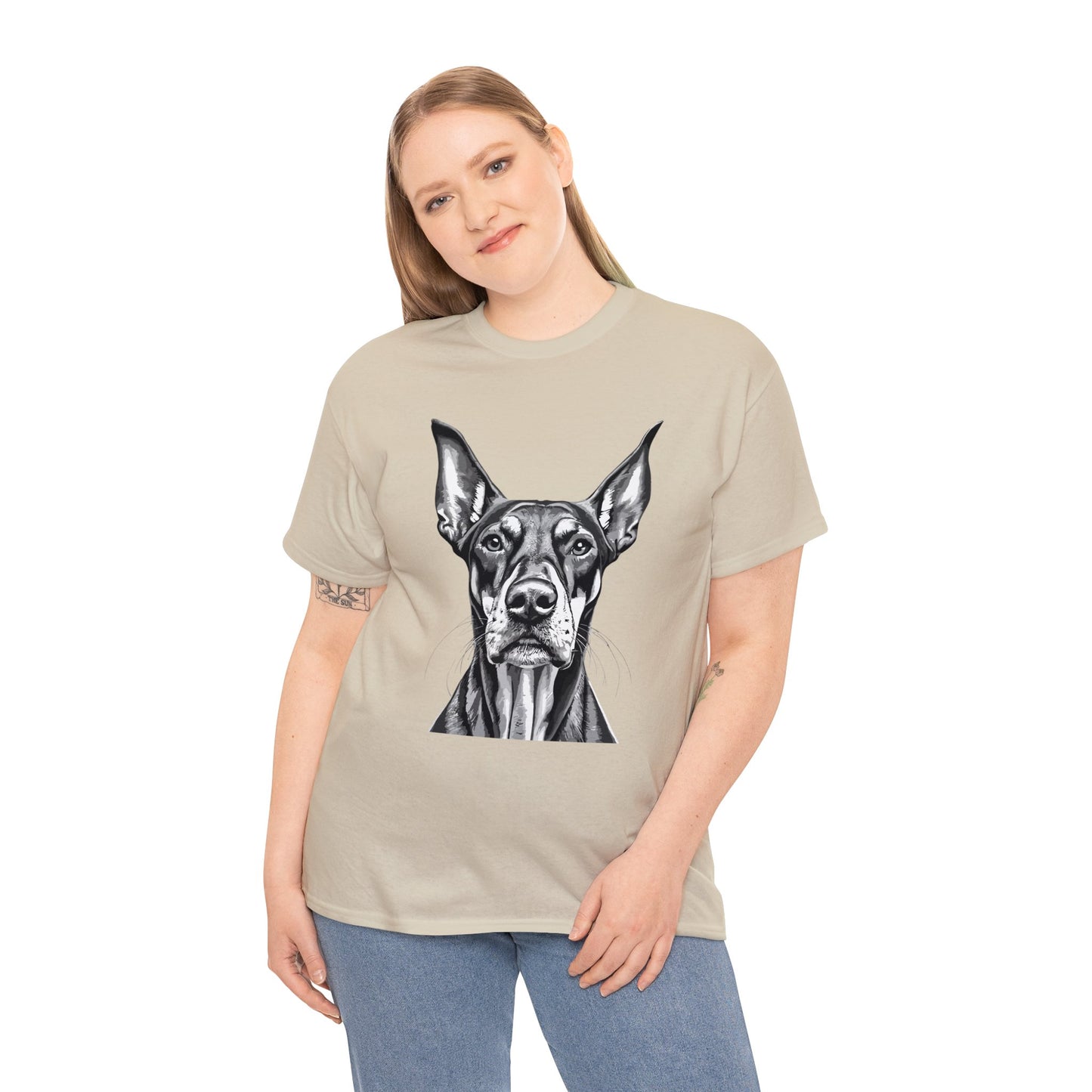 Doberman Pinscher, Dog, Cute, Puppy, Love, Family, Unisex Heavy Cotton Tee