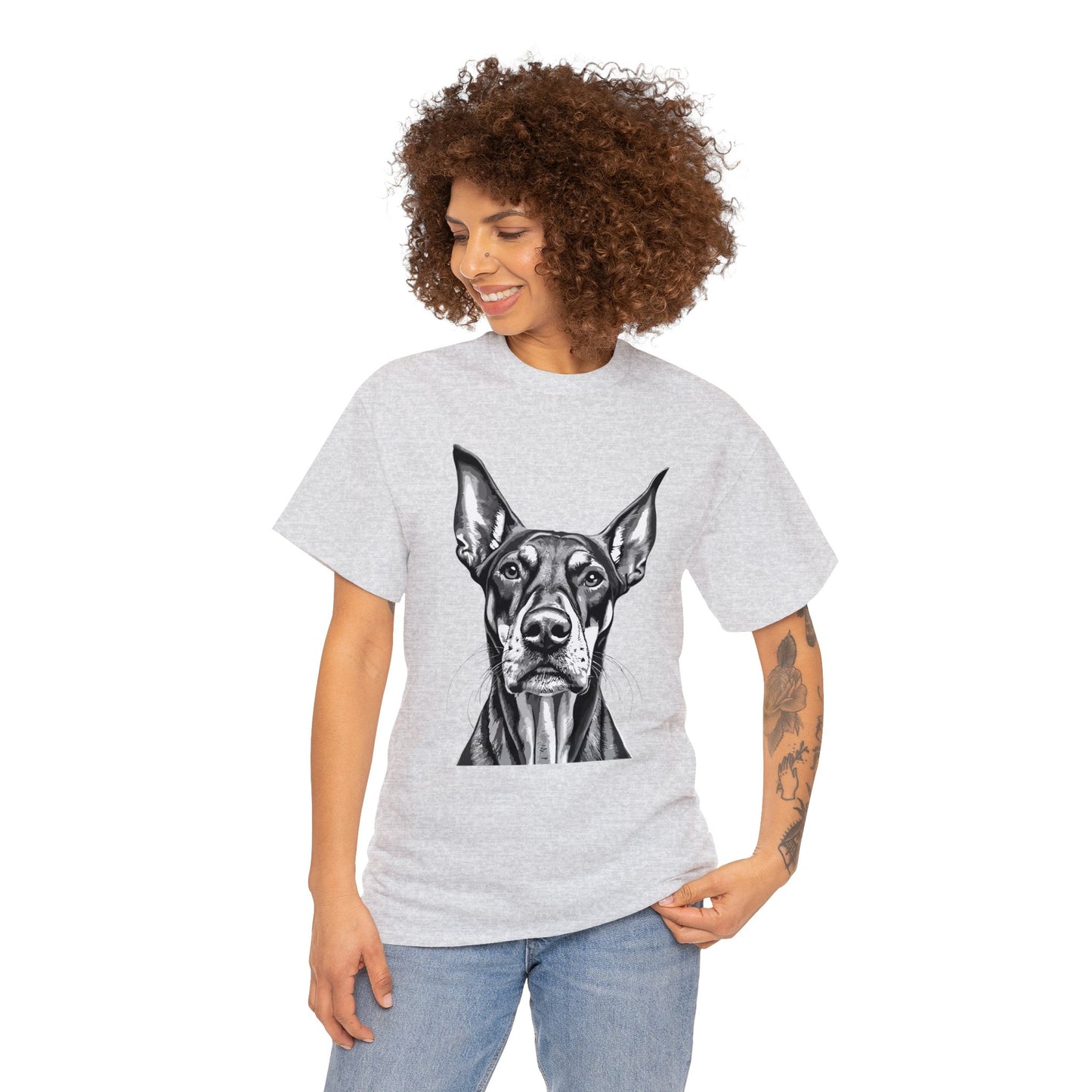 Doberman Pinscher, Dog, Cute, Puppy, Love, Family, Unisex Heavy Cotton Tee