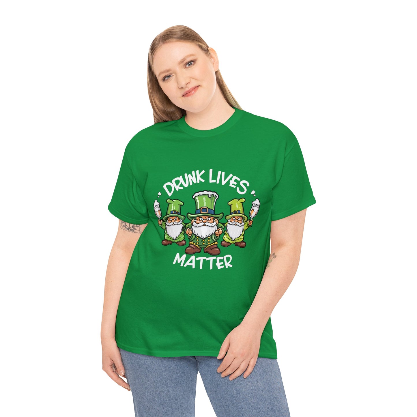 Drunk Lives, Irish, St Patrick's, Holiday, Gnone, Leprechaun, Unisex Heavy Cotton Tee
