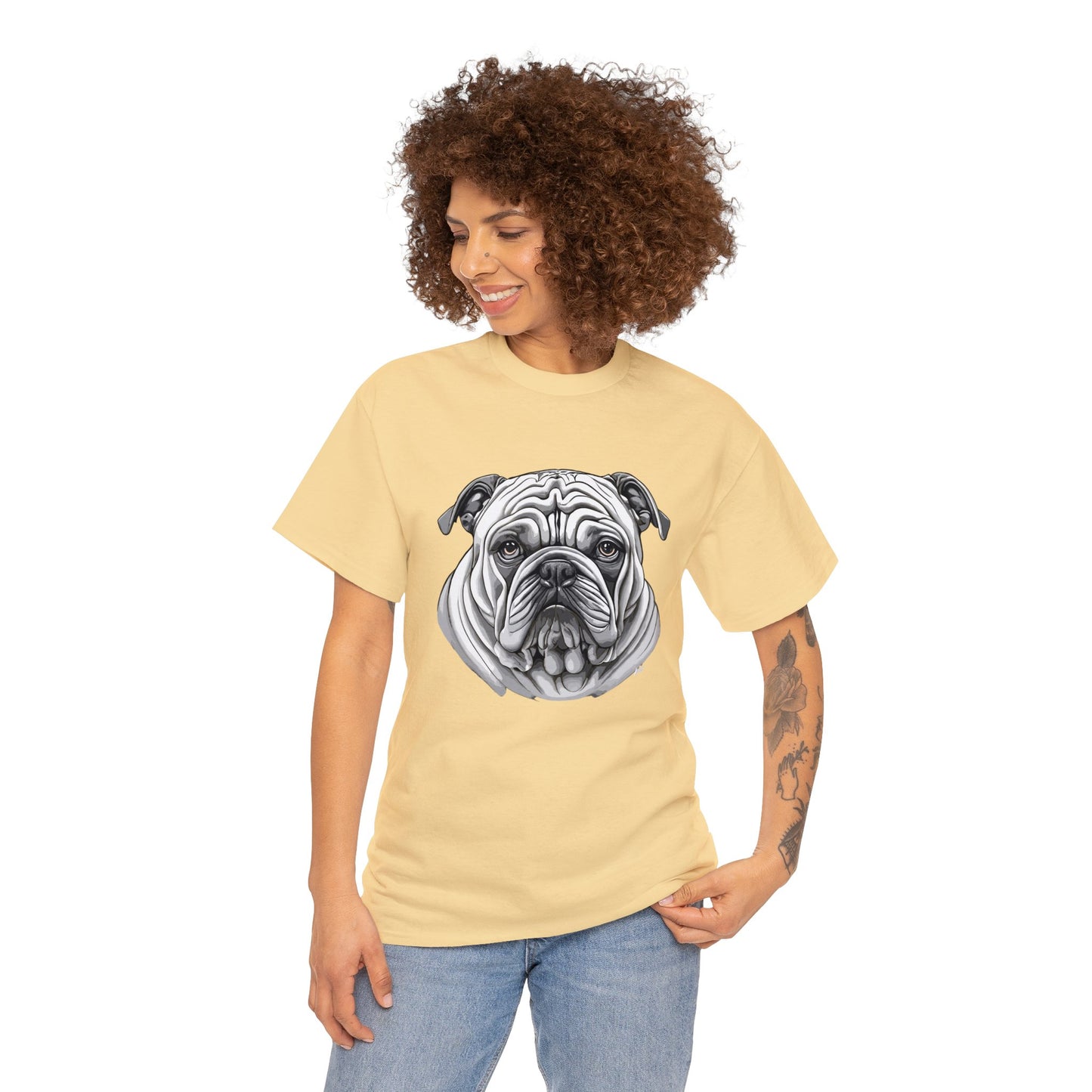 Bull Dog, Dog, Dog Lover, Unisex Heavy Cotton Tee