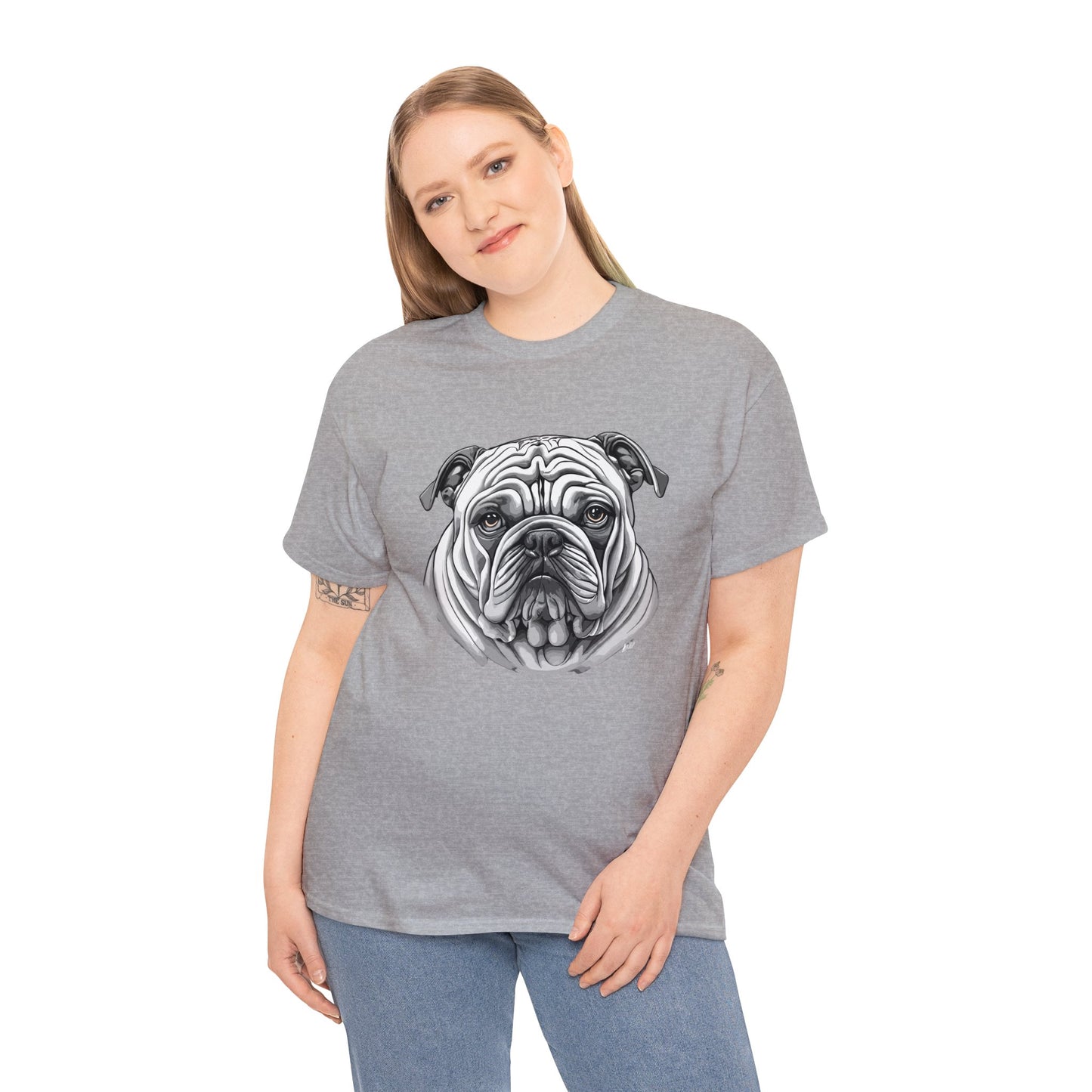 Bull Dog, Dog, Dog Lover, Unisex Heavy Cotton Tee