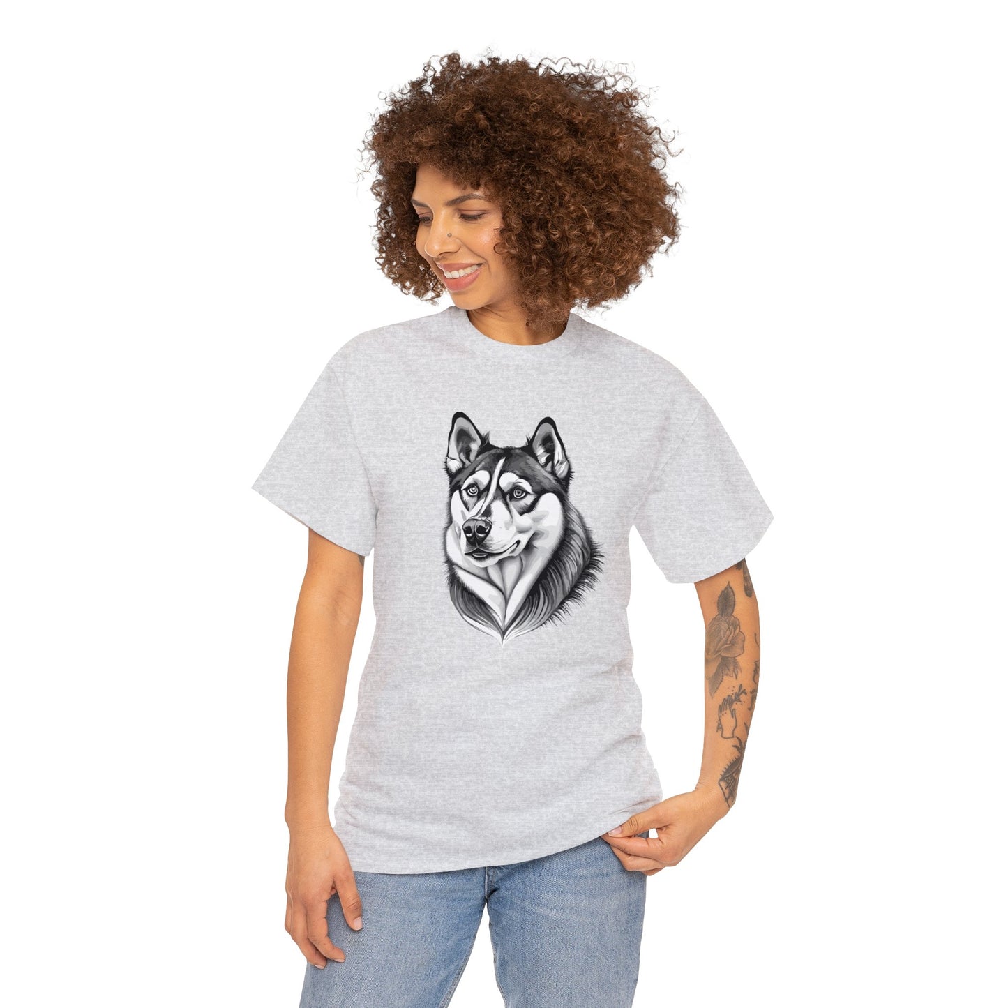 Husky, Dog, Dog Lover, Unisex Heavy Cotton Tee