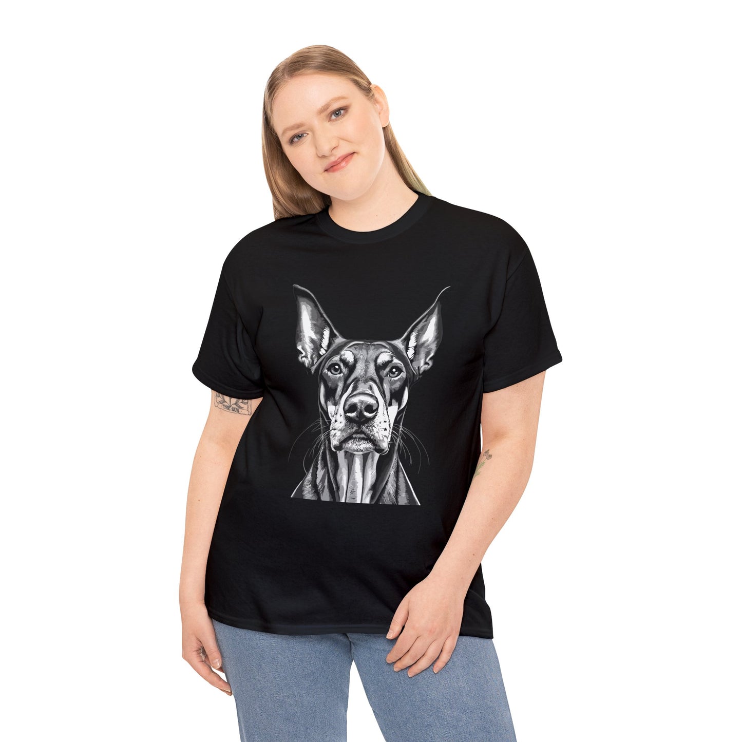 Doberman Pinscher, Dog, Cute, Puppy, Love, Family, Unisex Heavy Cotton Tee