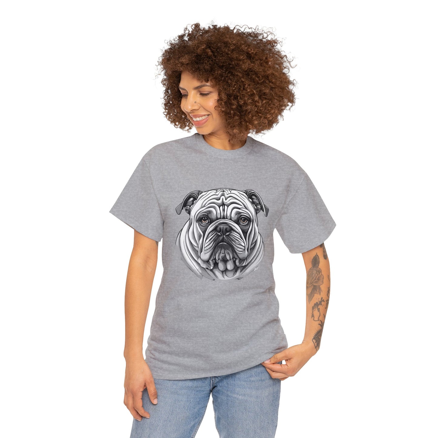 Bull Dog, Dog, Dog Lover, Unisex Heavy Cotton Tee