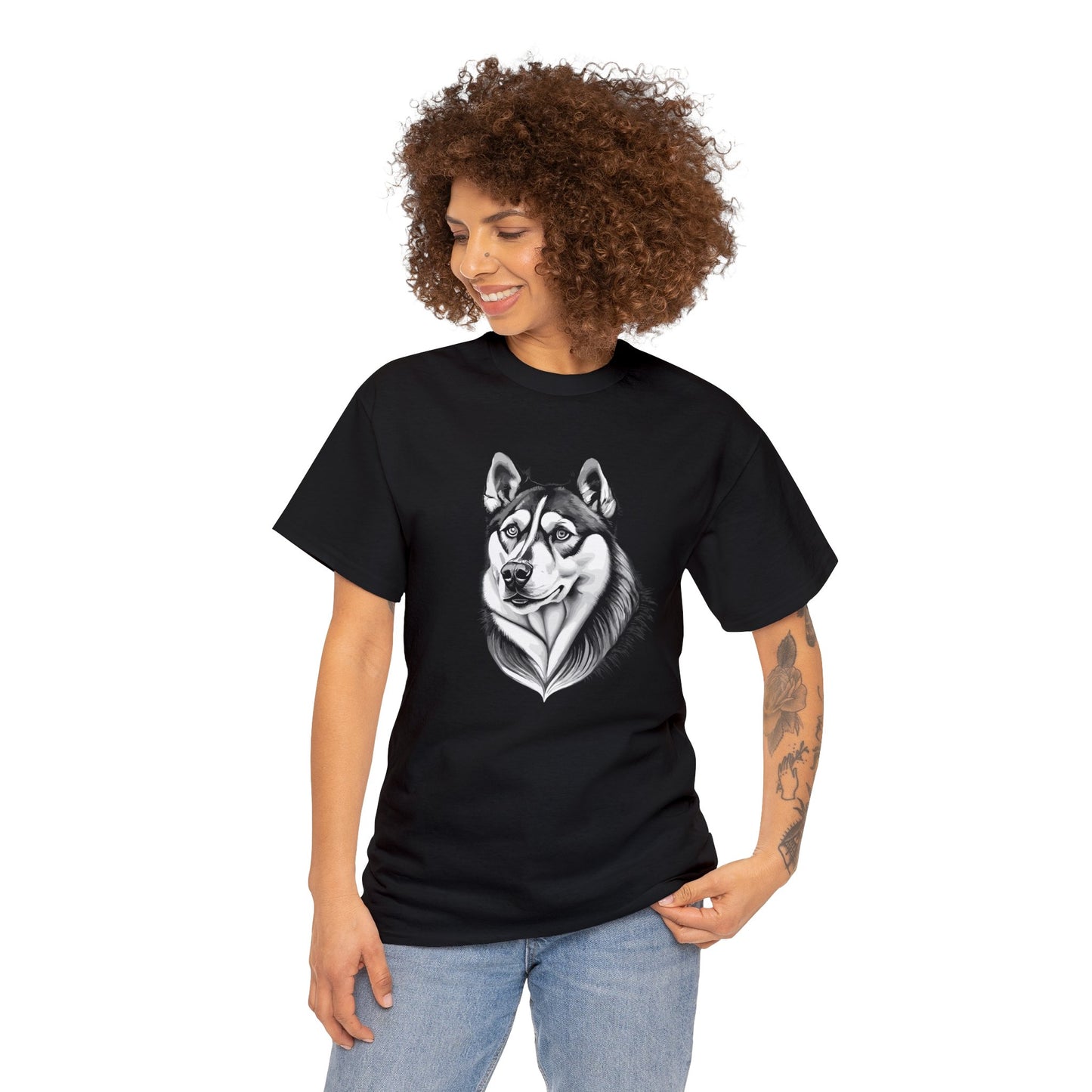 Husky, Dog, Dog Lover, Unisex Heavy Cotton Tee