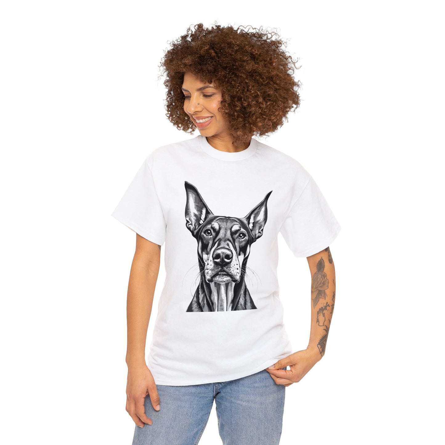 Doberman Pinscher, Dog, Cute, Puppy, Love, Family, Unisex Heavy Cotton Tee