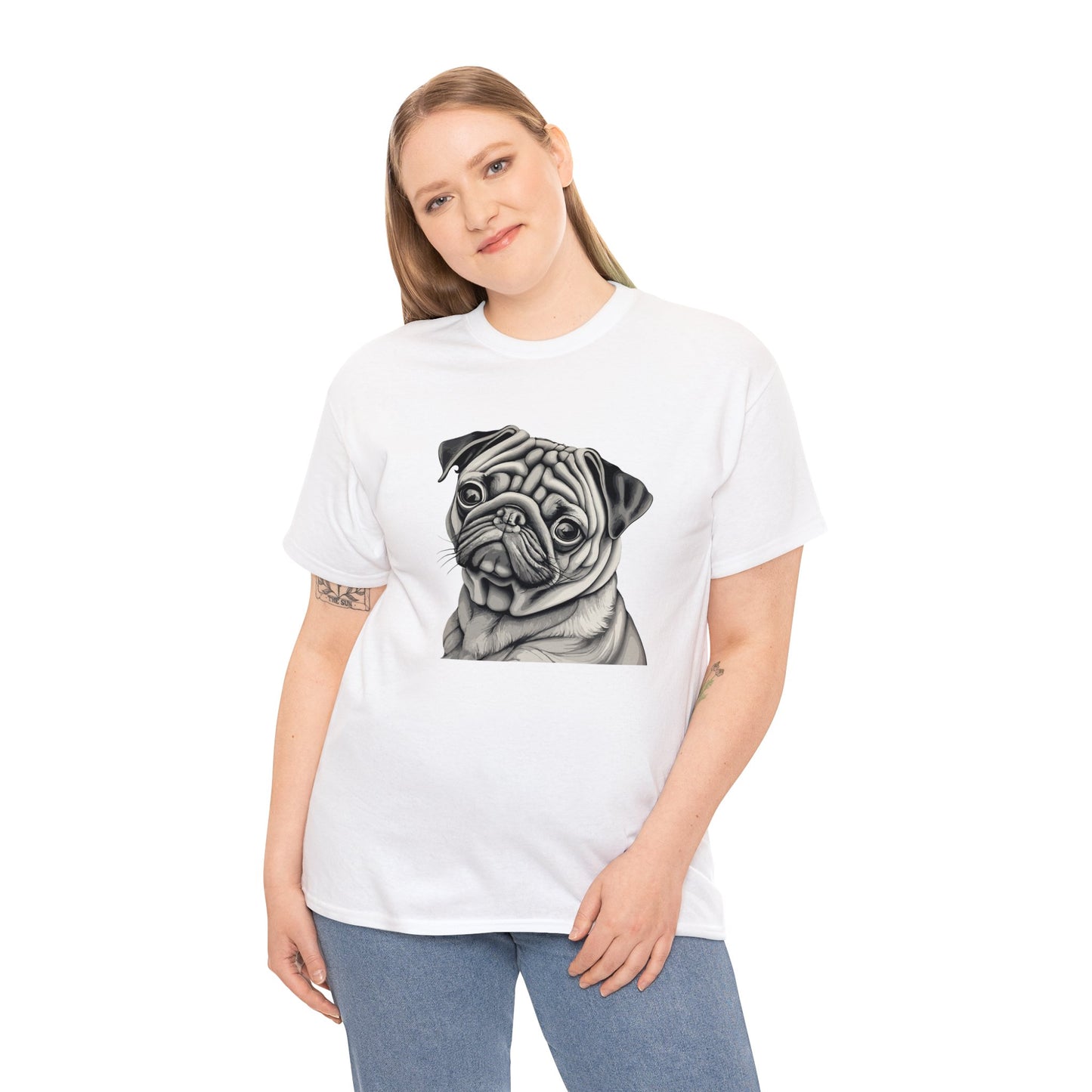 Pug, Dog, Dog Lover, Unisex Heavy Cotton Tee
