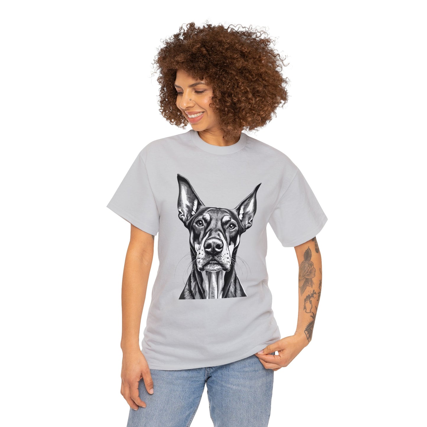 Doberman Pinscher, Dog, Cute, Puppy, Love, Family, Unisex Heavy Cotton Tee