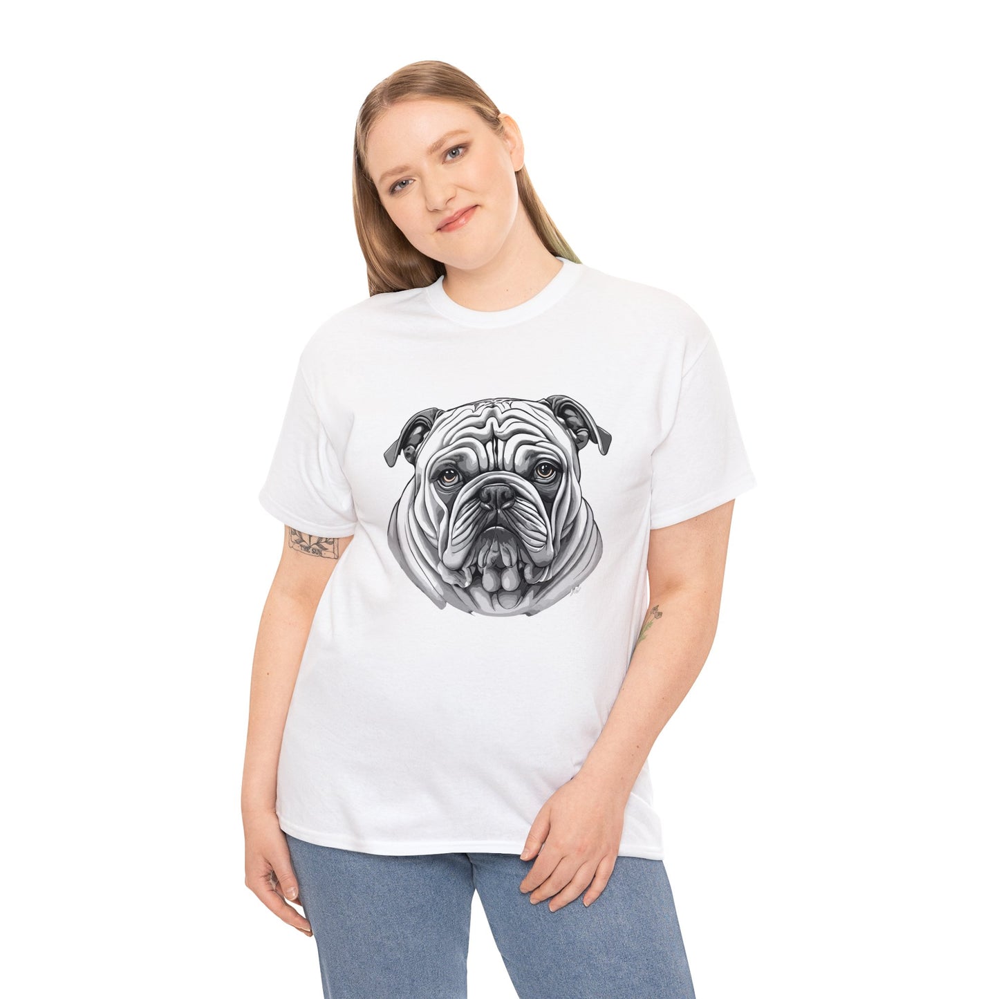 Bull Dog, Dog, Dog Lover, Unisex Heavy Cotton Tee