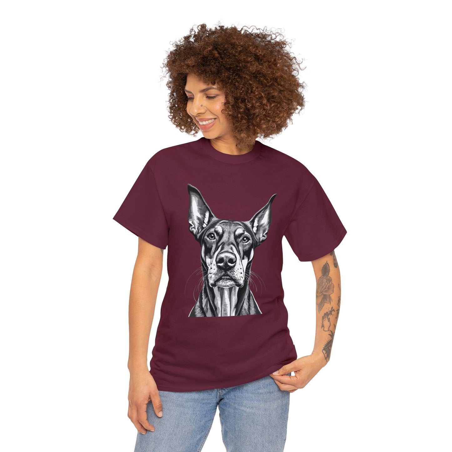 Doberman Pinscher, Dog, Cute, Puppy, Love, Family, Unisex Heavy Cotton Tee
