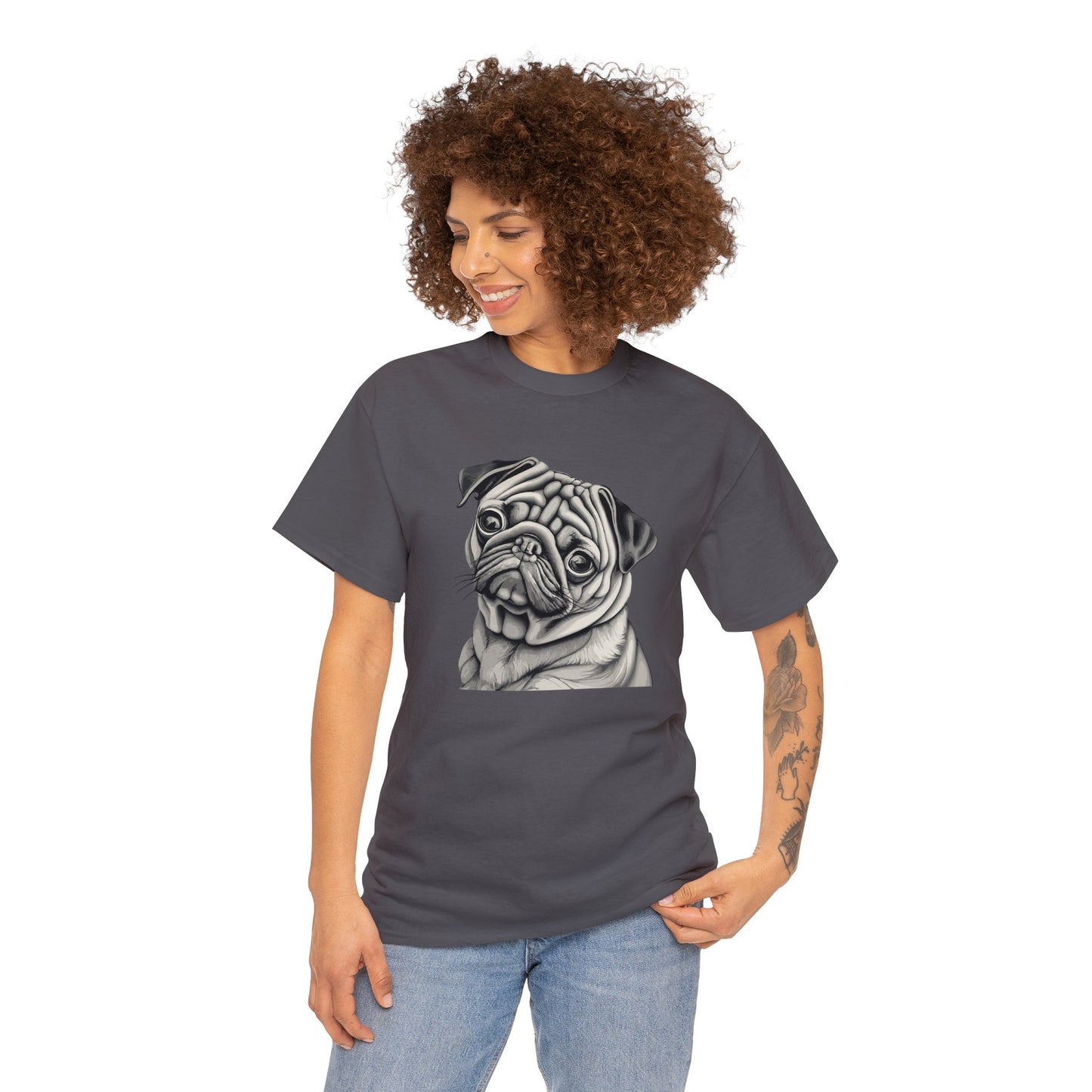 Pug, Dog, Dog Lover, Unisex Heavy Cotton Tee