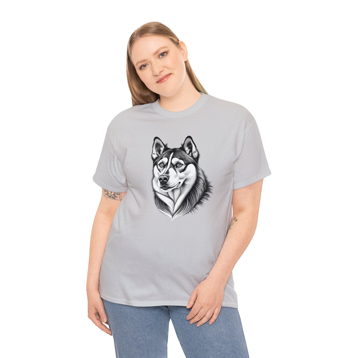 Husky, Dog, Dog Lover, Unisex Heavy Cotton Tee