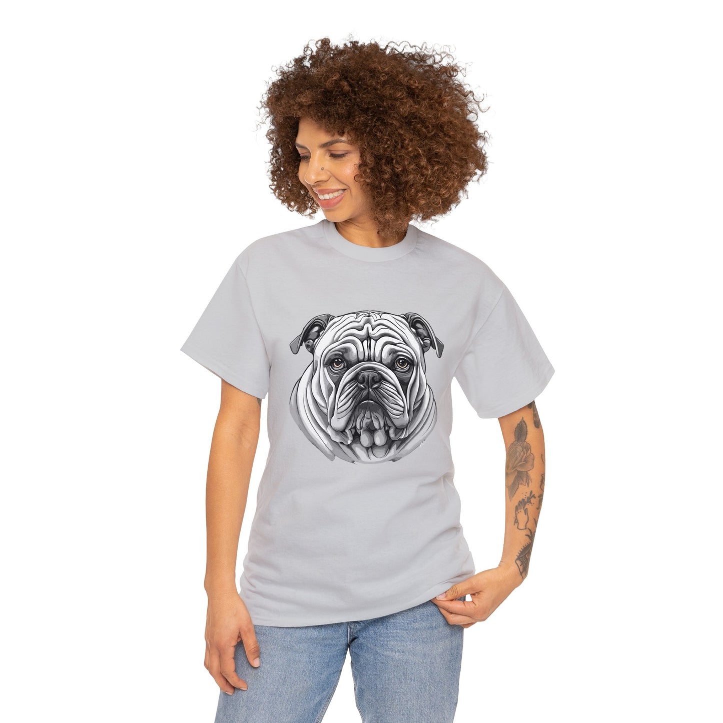 Bull Dog, Dog, Dog Lover, Unisex Heavy Cotton Tee