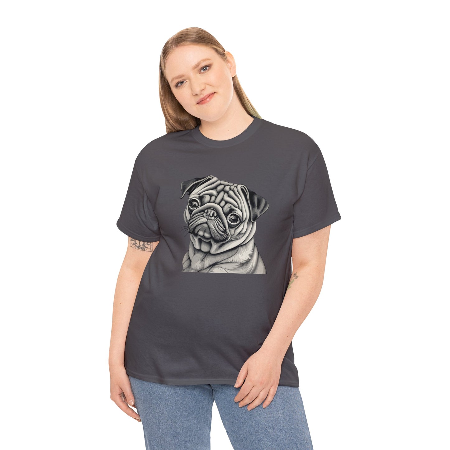 Pug, Dog, Dog Lover, Unisex Heavy Cotton Tee
