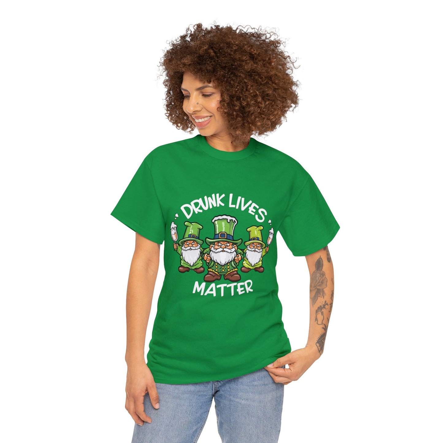 Drunk Lives, Irish, St Patrick's, Holiday, Gnone, Leprechaun, Unisex Heavy Cotton Tee