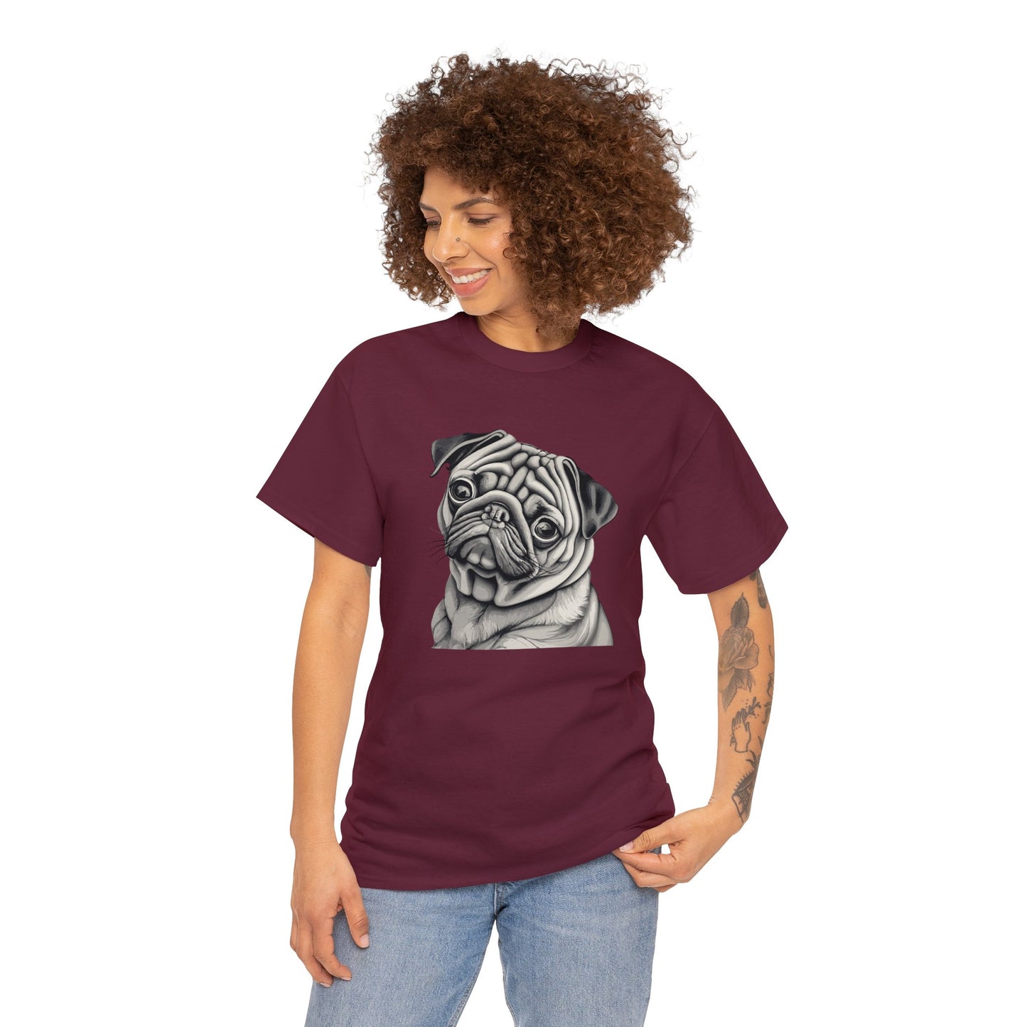 Pug, Dog, Dog Lover, Unisex Heavy Cotton Tee