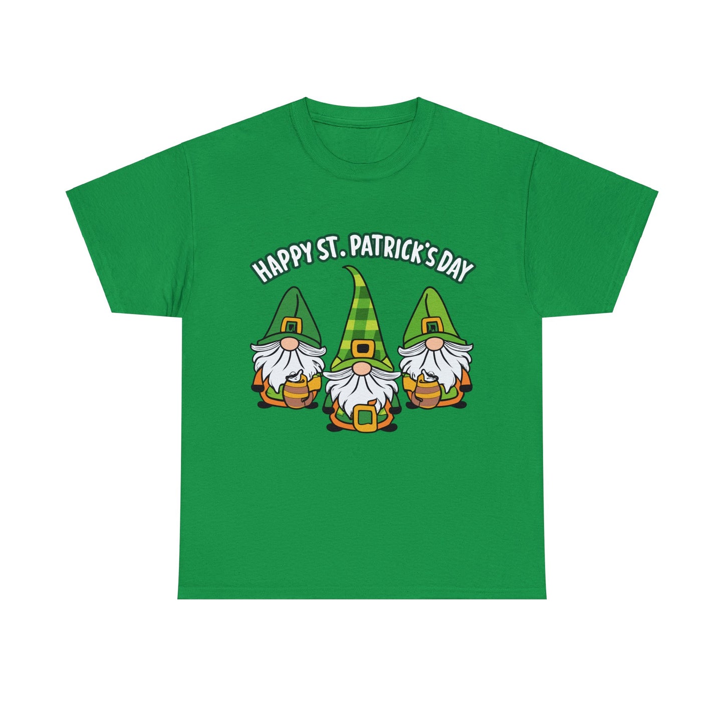 Happy St Patrick's Day, Gnome, Holiday, Irish, Family, Clover, Lucky, Unisex Heavy Cotton Tee