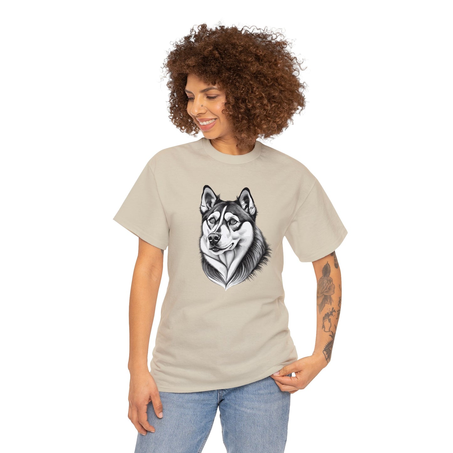 Husky, Dog, Dog Lover, Unisex Heavy Cotton Tee