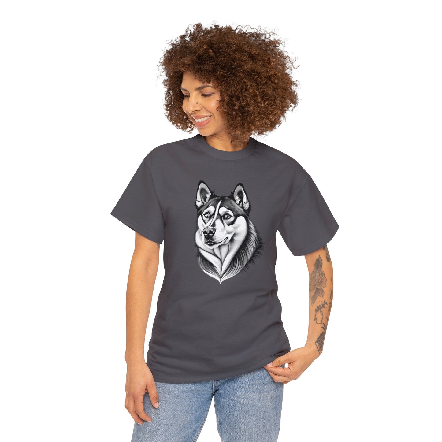 Husky, Dog, Dog Lover, Unisex Heavy Cotton Tee