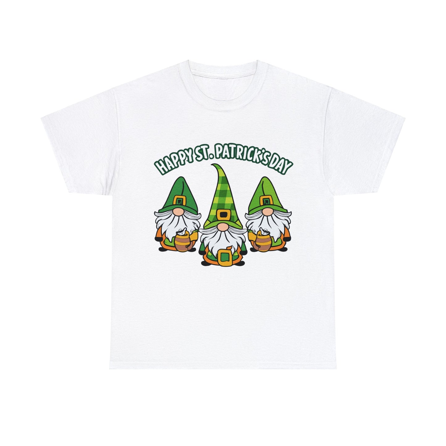 Happy St Patrick's Day, Gnome, Holiday, Irish, Family, Clover, Lucky, Unisex Heavy Cotton Tee