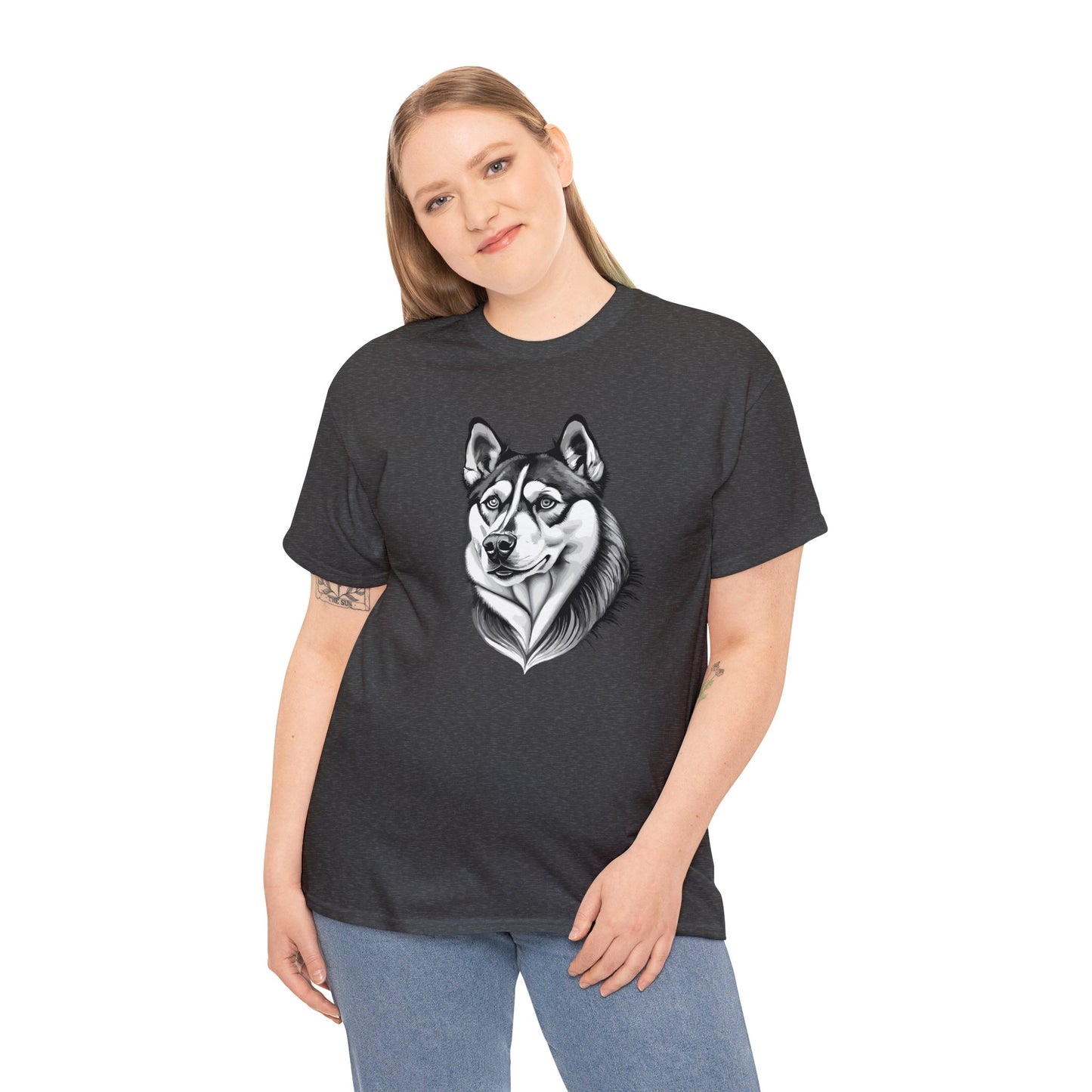 Husky, Dog, Dog Lover, Unisex Heavy Cotton Tee