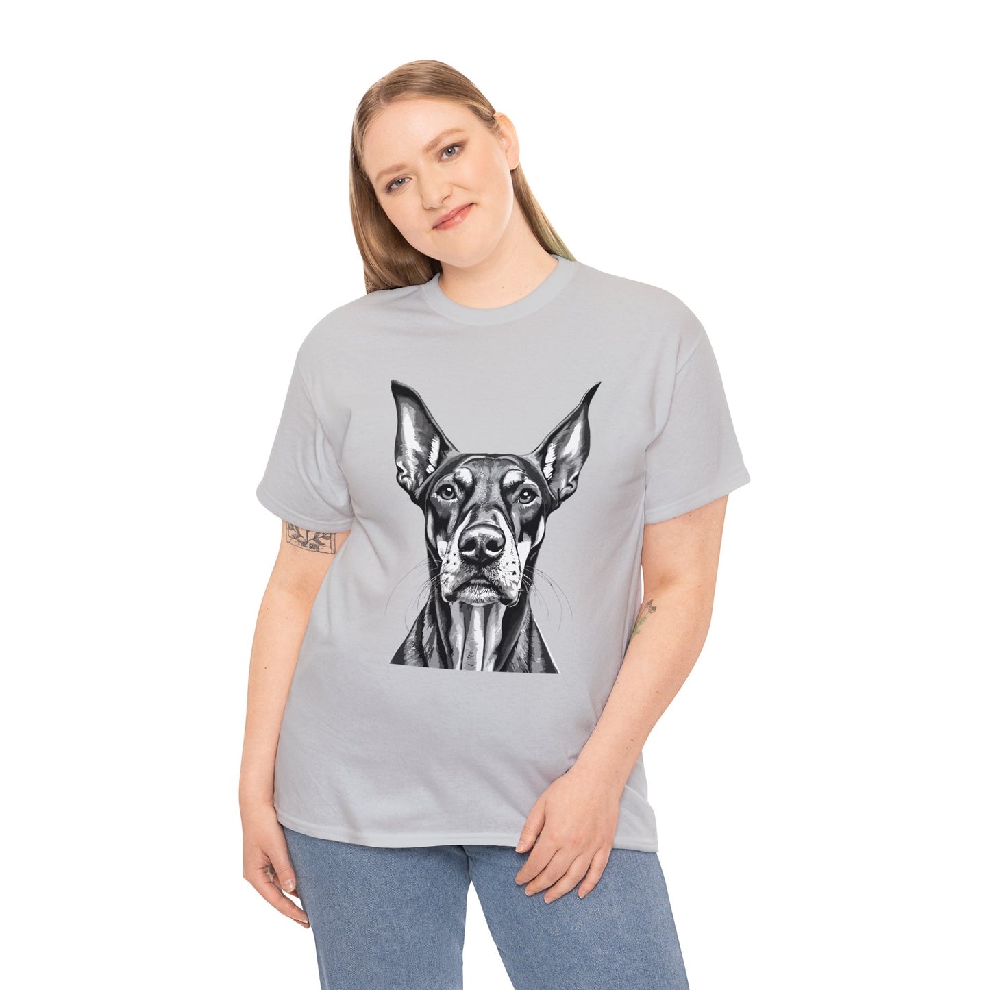 Doberman Pinscher, Dog, Cute, Puppy, Love, Family, Unisex Heavy Cotton Tee