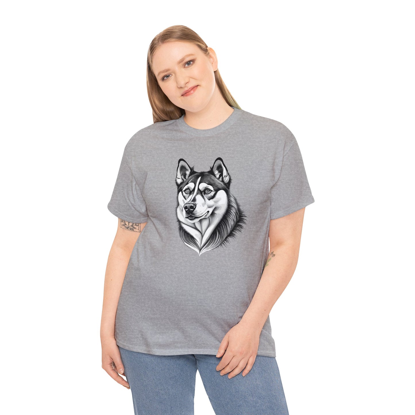 Husky, Dog, Dog Lover, Unisex Heavy Cotton Tee