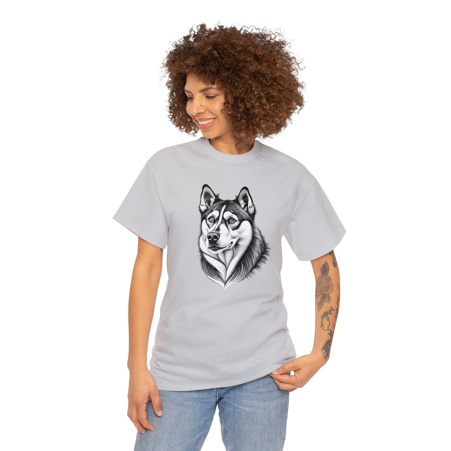 Husky, Dog, Dog Lover, Unisex Heavy Cotton Tee