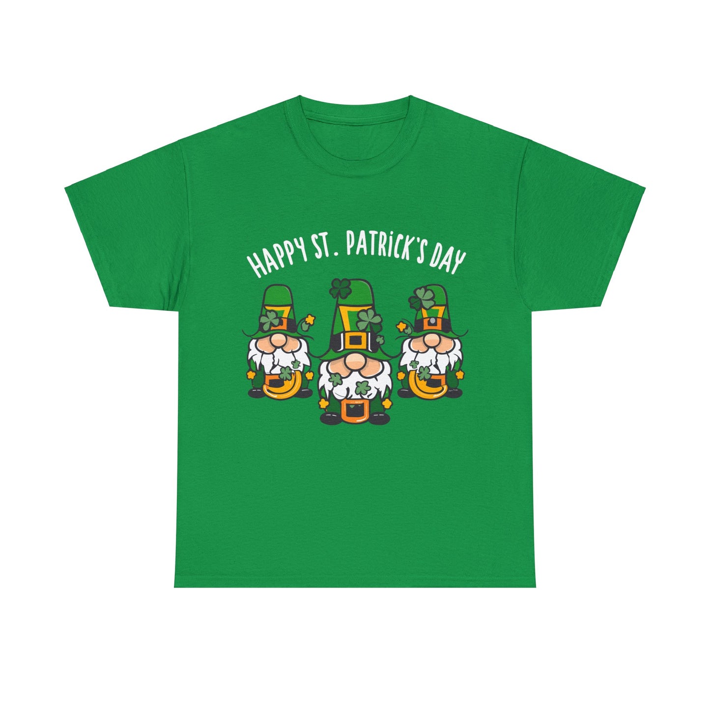 Happy St Patrick's Day, Gnome, Holiday, Irish, Family, Clover, Lucky, Unisex Heavy Cotton Tee