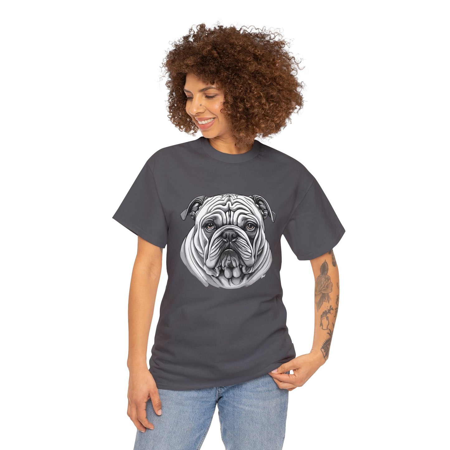 Bull Dog, Dog, Dog Lover, Unisex Heavy Cotton Tee