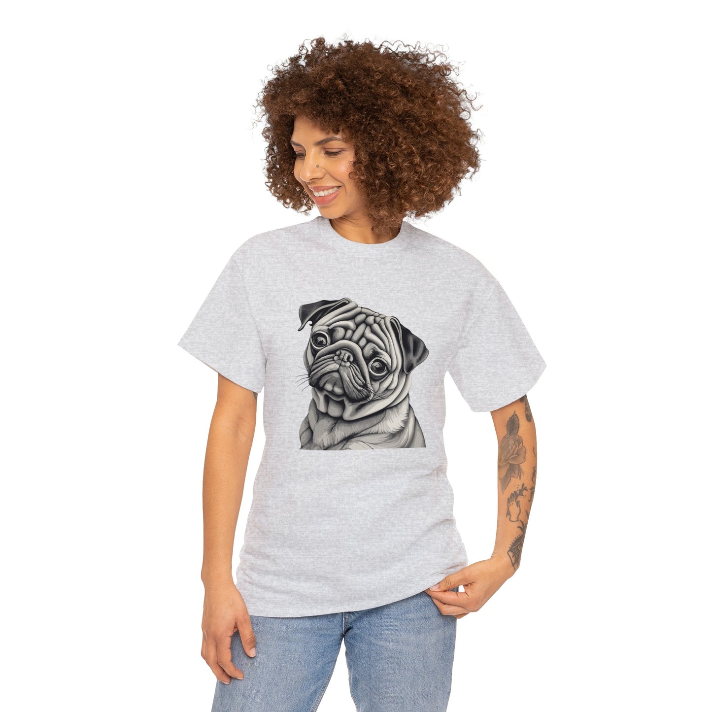 Pug, Dog, Dog Lover, Unisex Heavy Cotton Tee