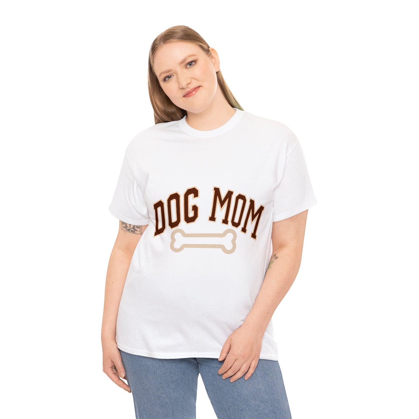 Dog Mom, Love, Dog, Mom, Puppy, Family, Unisex Heavy Cotton Tee