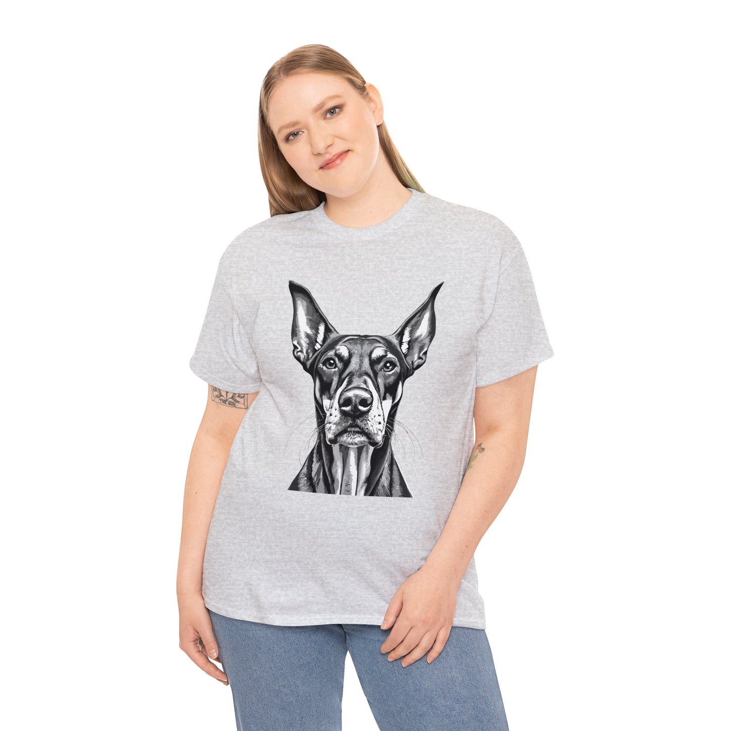 Doberman Pinscher, Dog, Cute, Puppy, Love, Family, Unisex Heavy Cotton Tee