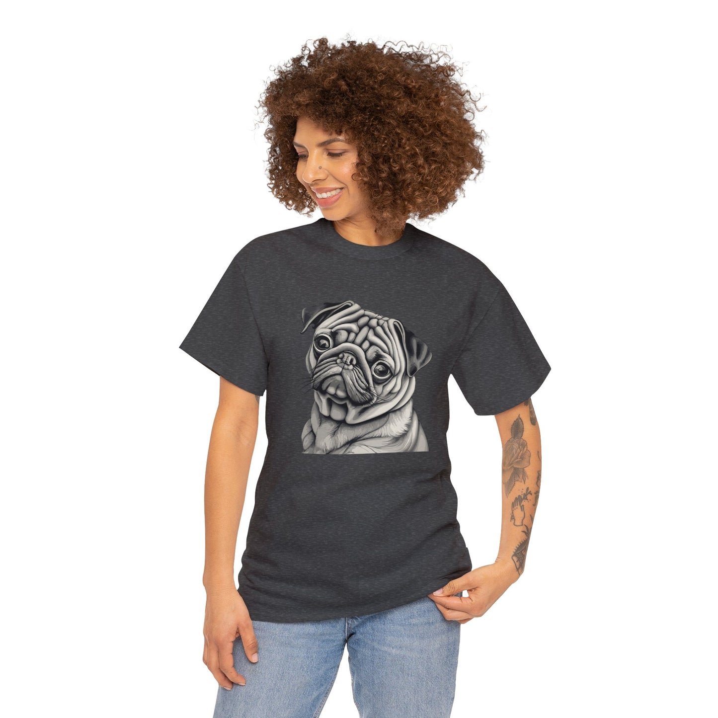 Pug, Dog, Dog Lover, Unisex Heavy Cotton Tee