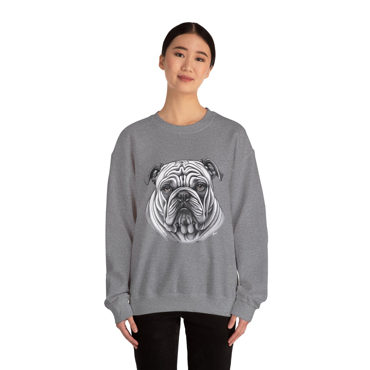 Bull Dog, Dog, Dog Lover, Unisex Heavy Blend™ Crewneck Sweatshirt