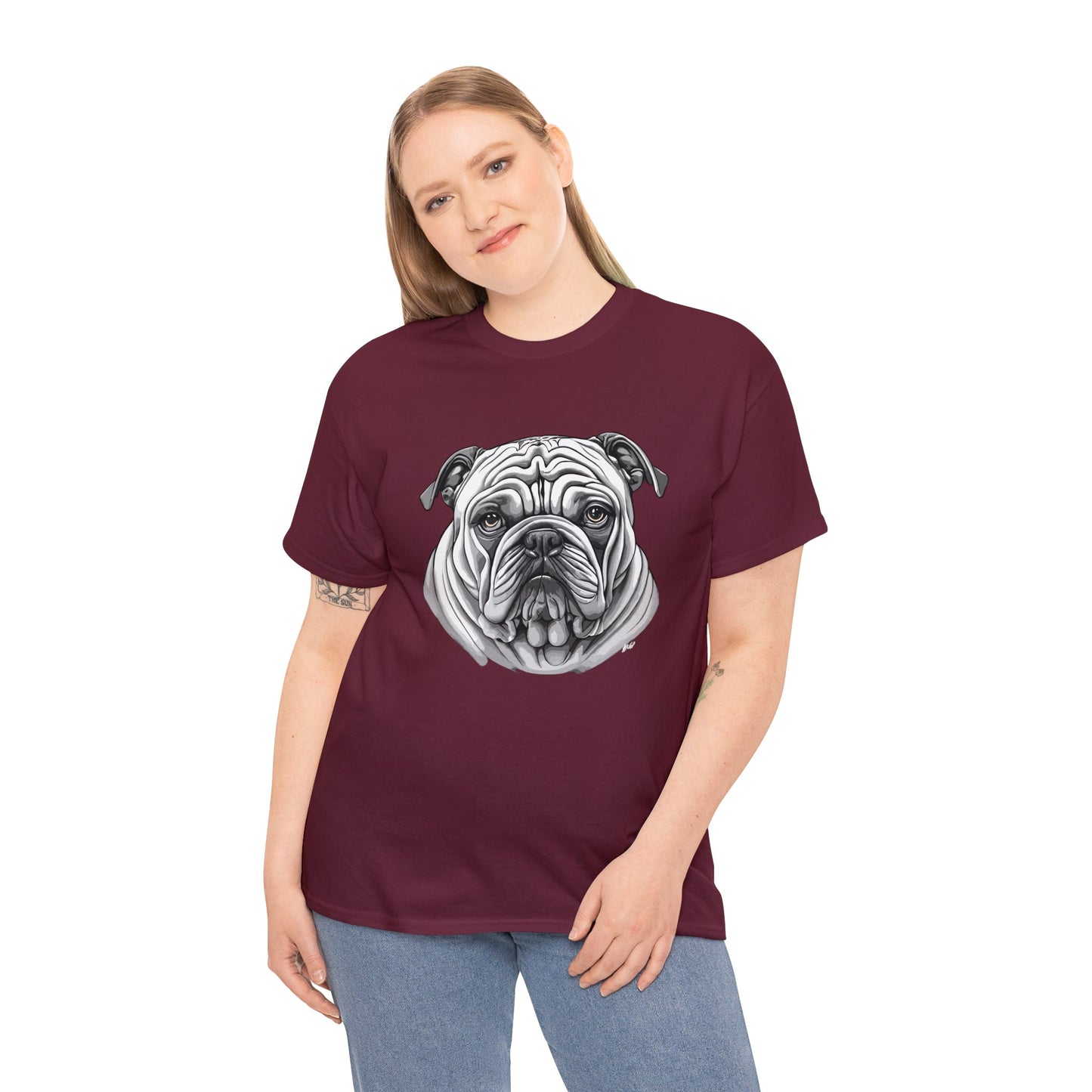 Bull Dog, Dog, Dog Lover, Unisex Heavy Cotton Tee