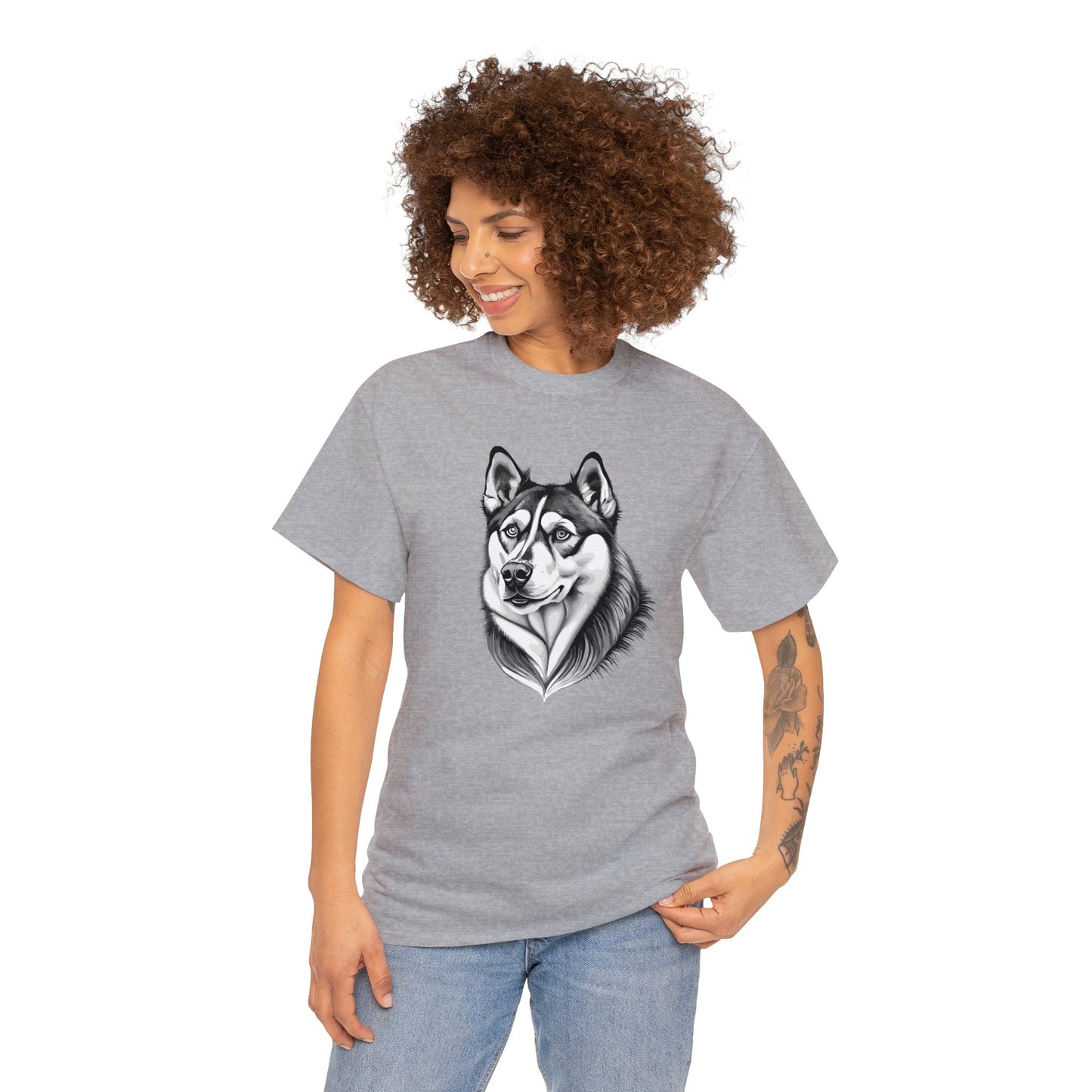 Husky, Dog, Dog Lover, Unisex Heavy Cotton Tee