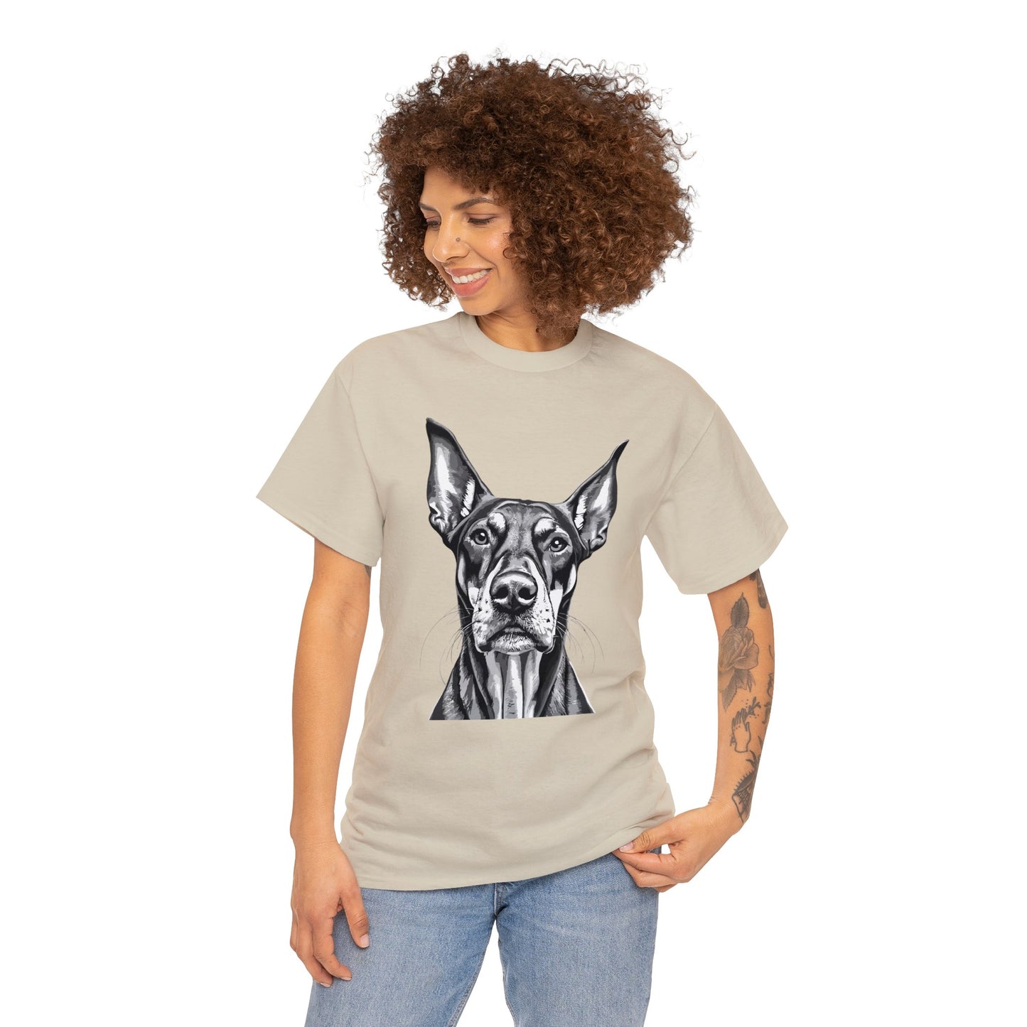 Doberman Pinscher, Dog, Cute, Puppy, Love, Family, Unisex Heavy Cotton Tee