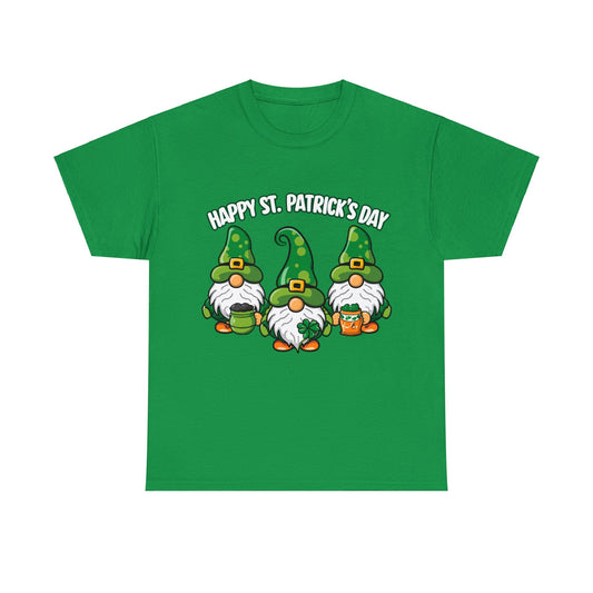 Happy St Patrick's Day, Gnome, Holiday, Irish, Family, Clover, Lucky, Unisex Heavy Cotton Tee