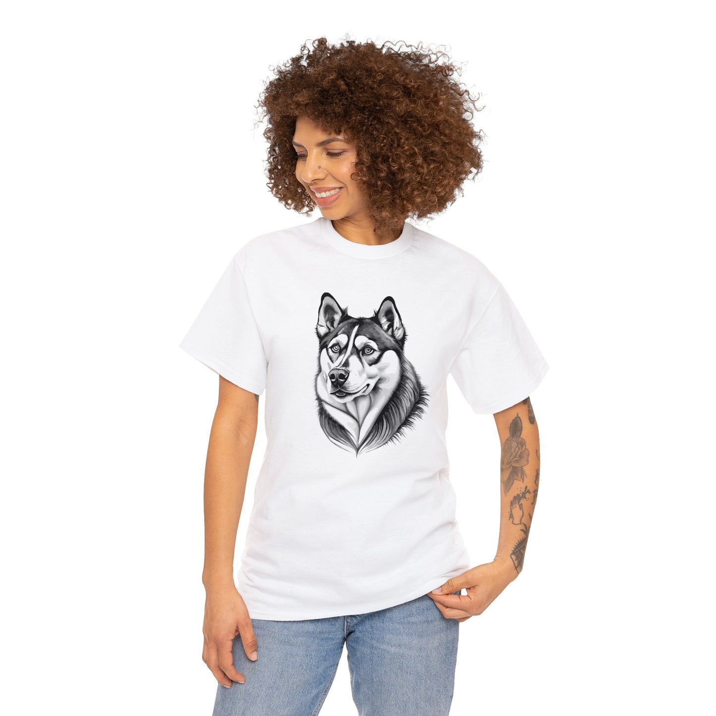 Husky, Dog, Dog Lover, Unisex Heavy Cotton Tee