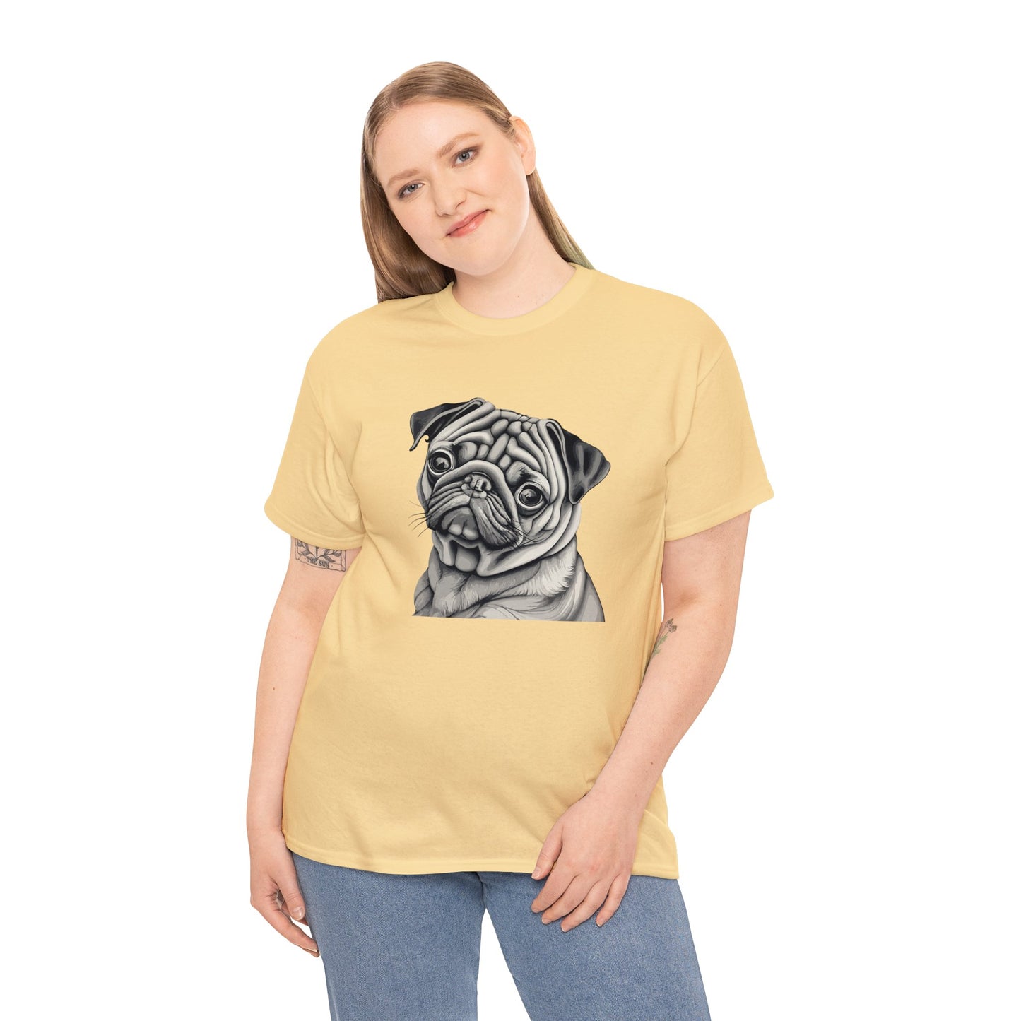Pug, Dog, Dog Lover, Unisex Heavy Cotton Tee