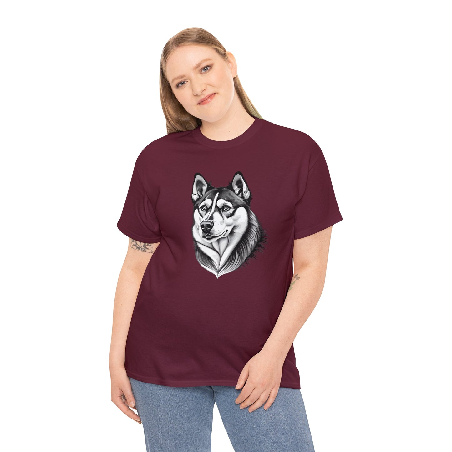 Husky, Dog, Dog Lover, Unisex Heavy Cotton Tee